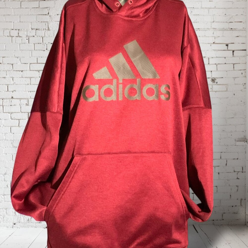 Adidas Hoodie - Maroon/Red - Size Large